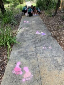 Coolbinia Primary School's "foot" path for Talk N Walk to School day.