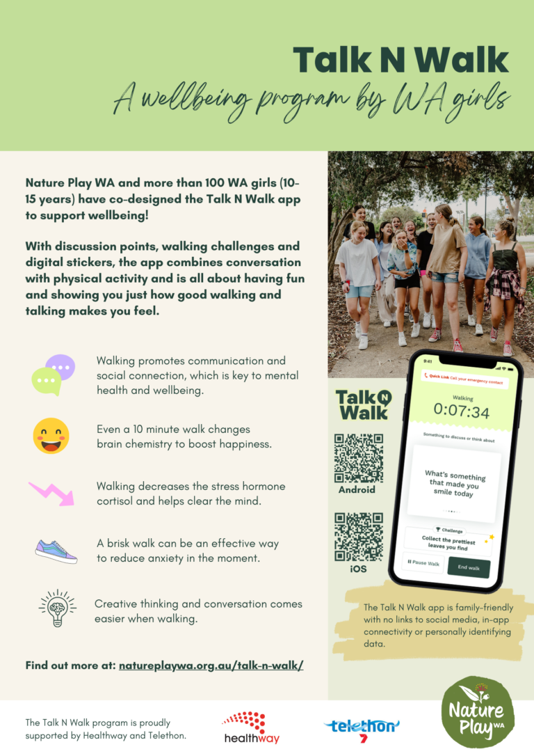 Talk N Walk for Wellbeing flyer