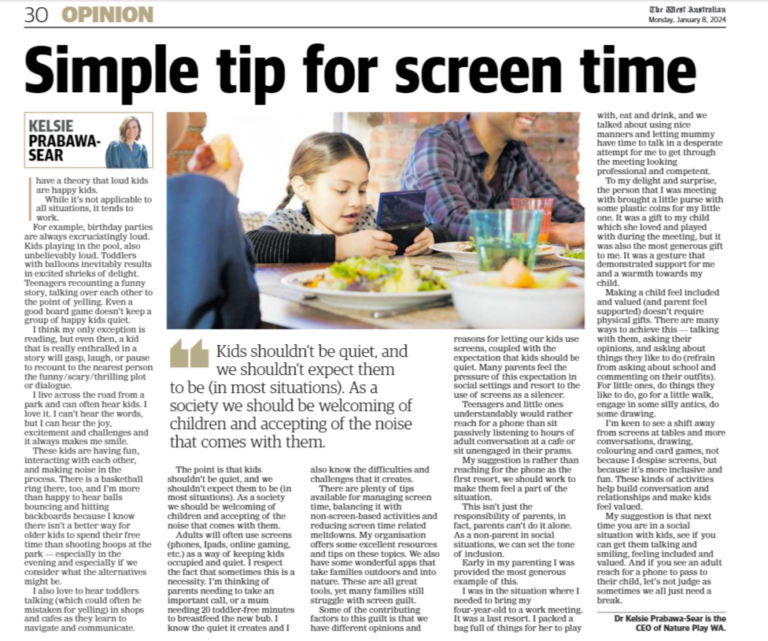 A screenshot of Kelsie's January opinion piece from The West Australian newspaper.
