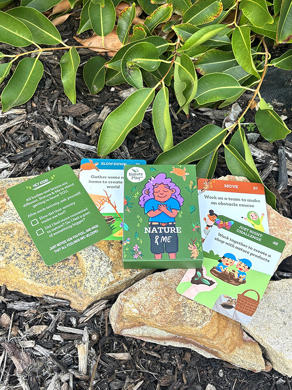 Nature & Me Cards on rocks
