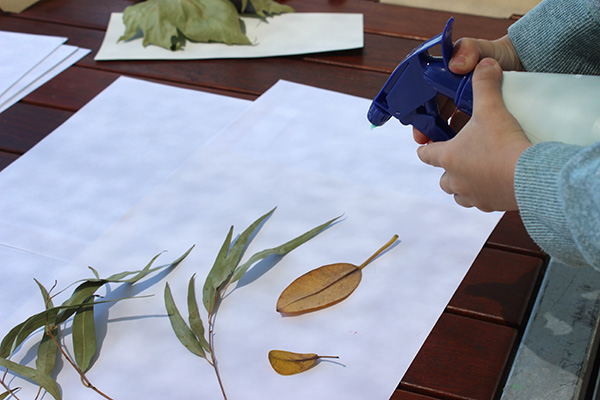 Spray painting nature art idea