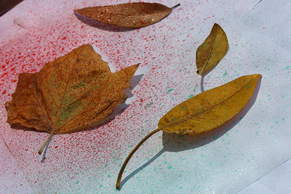Spray painting nature art idea