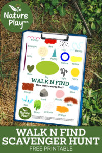 Free printable sensory nature scavenger hunt