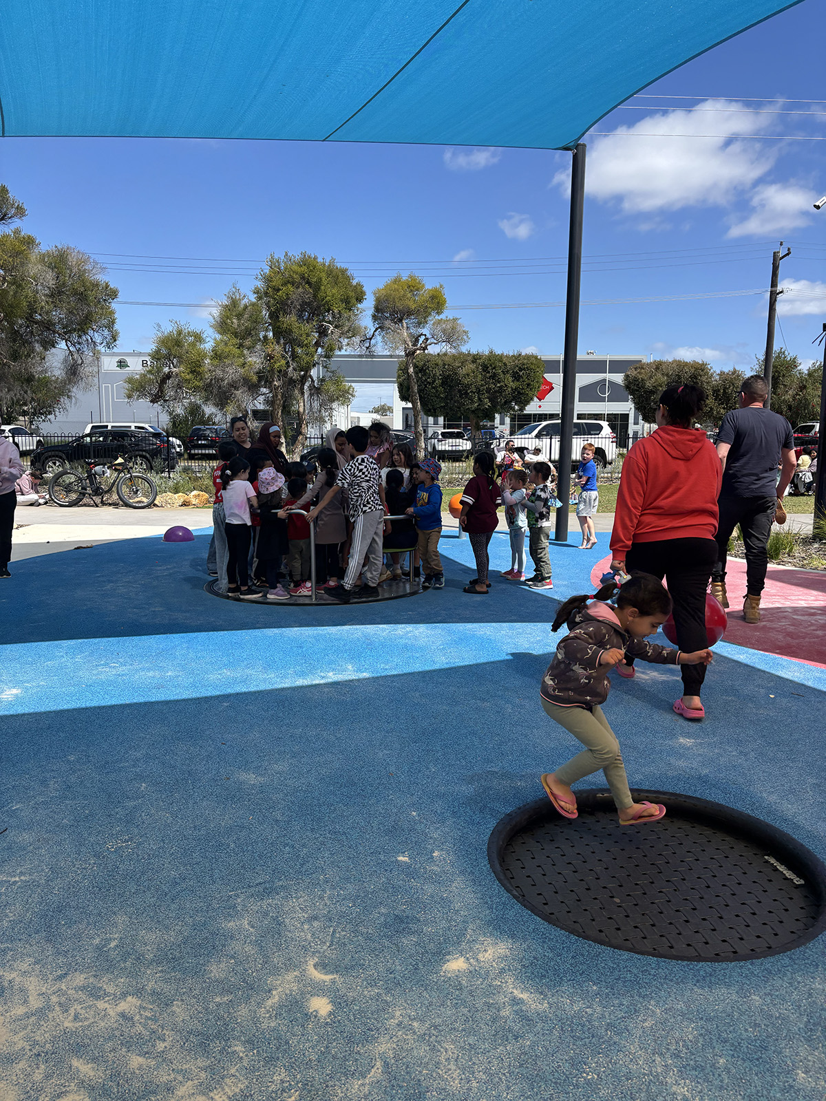Ballajura Intergenerational Play Space trampolines