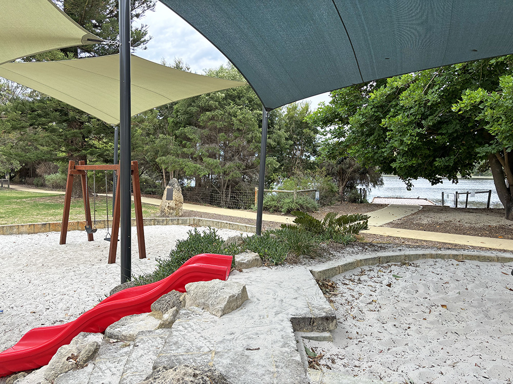 Lake Claremont Nature Playground slide and swings
