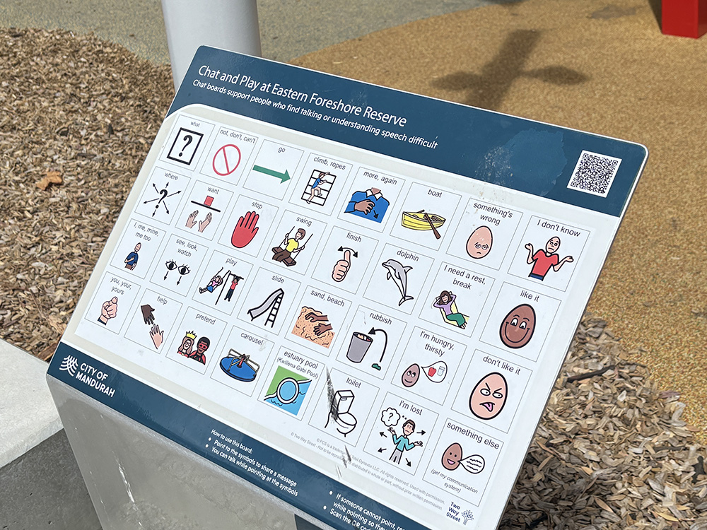 Mandurah Eastern Foreshore Playground communication board
