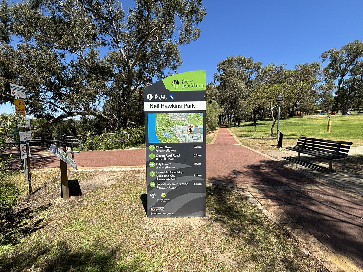 Neil Hawkins Park signage