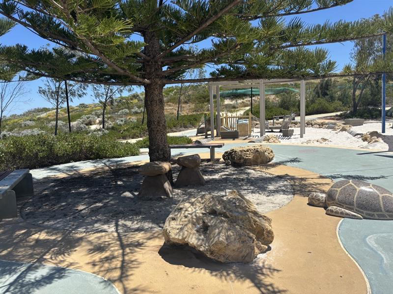 Shady sit spots Playground at Alkimos