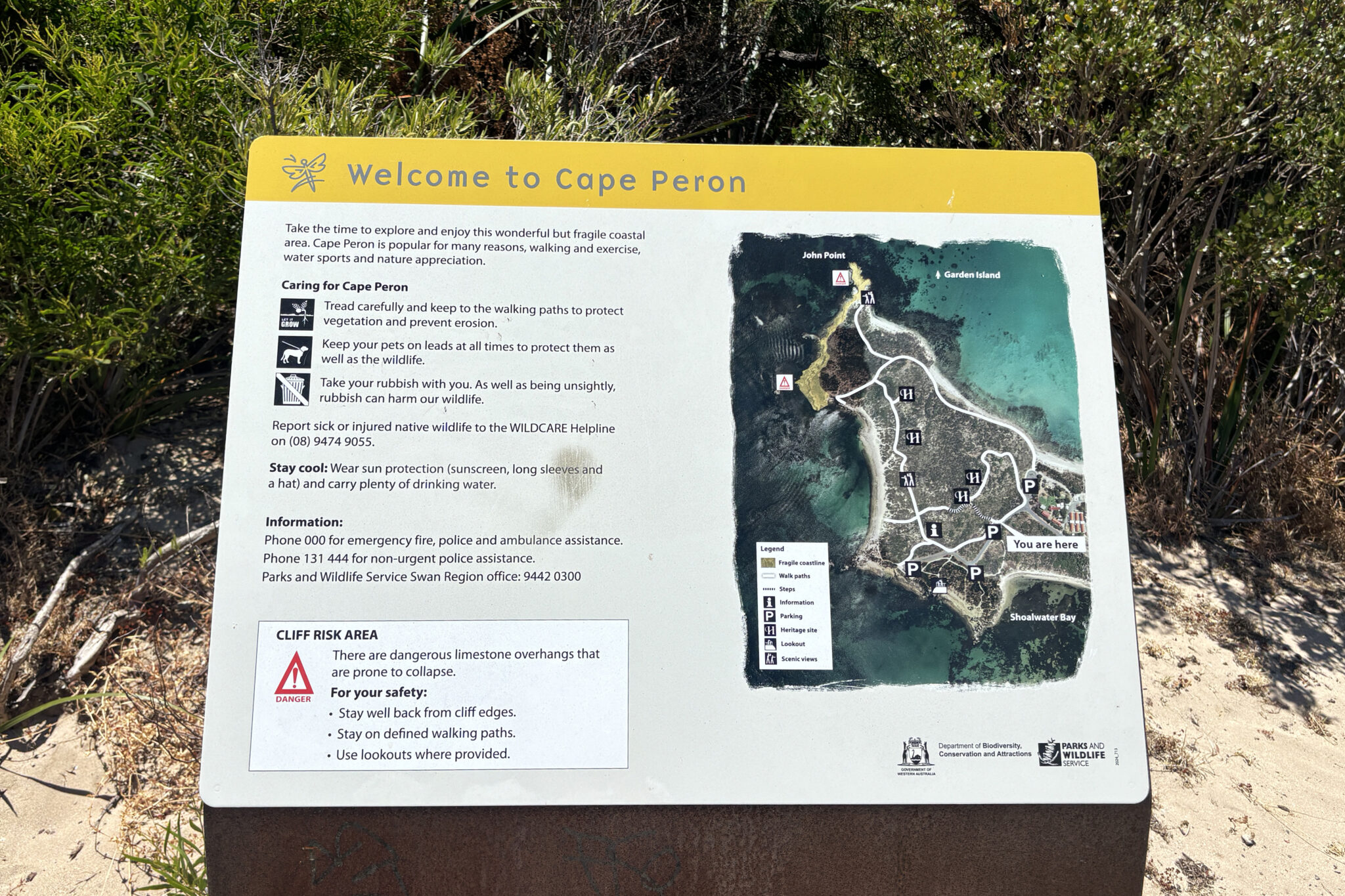 Cape Peron signage