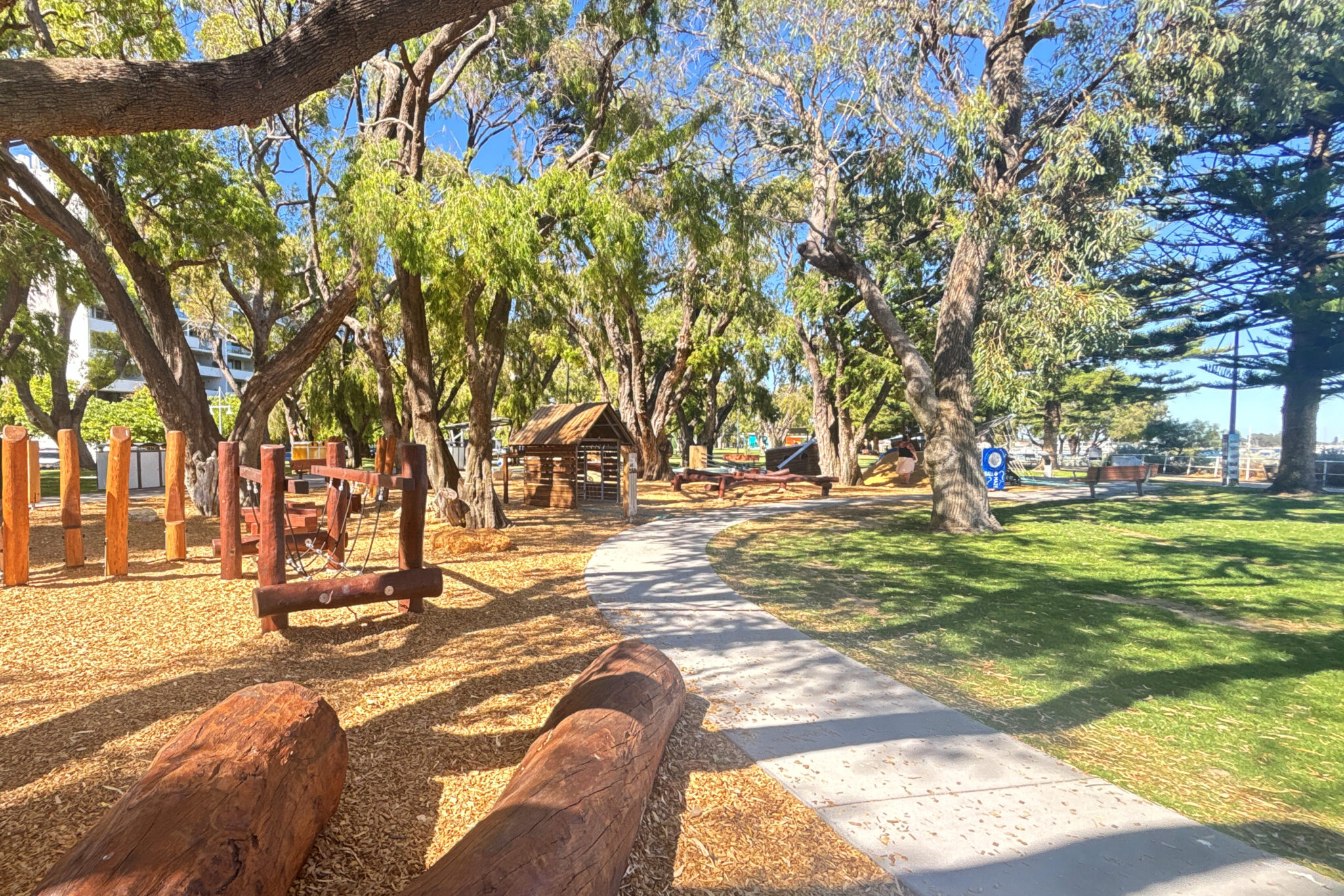 Churchill Park Play Space balance climbing play