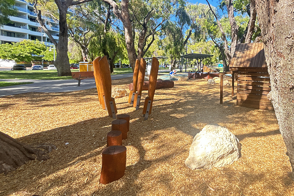 Churchill Park Play Space climbing
