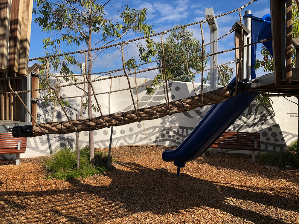 Island Playground Elizabeth Quay rope bridge