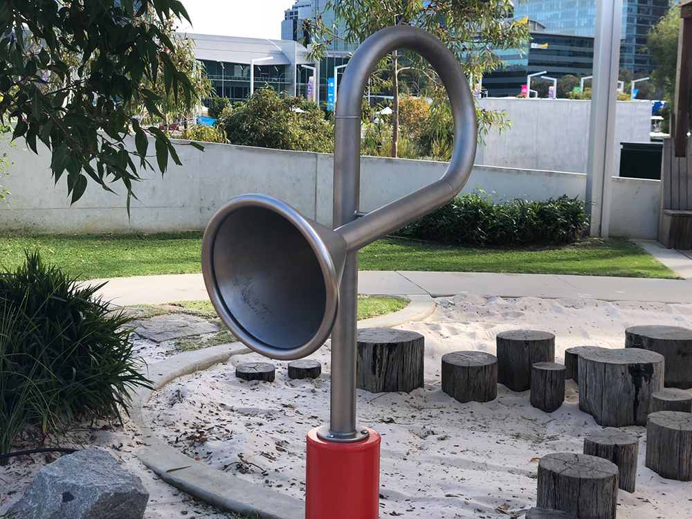 Island Playground Elizabeth Quay stumps and music play