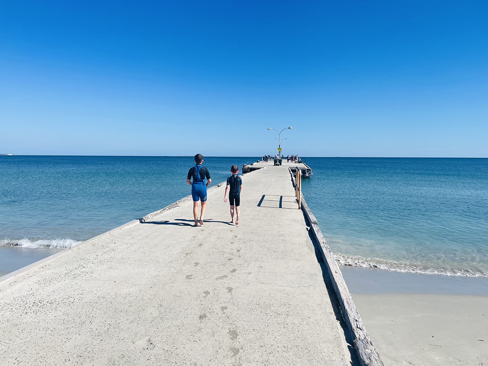 Woodman Point Regional Park_John-Graham-Reserve_Kids-walking-on-jetty-scaled