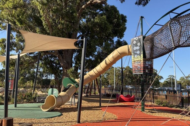 Baldivis Recreation Space high rope tunnel and slide.