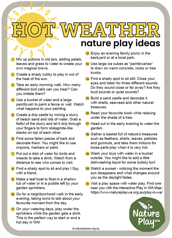 Hot weather play ideas