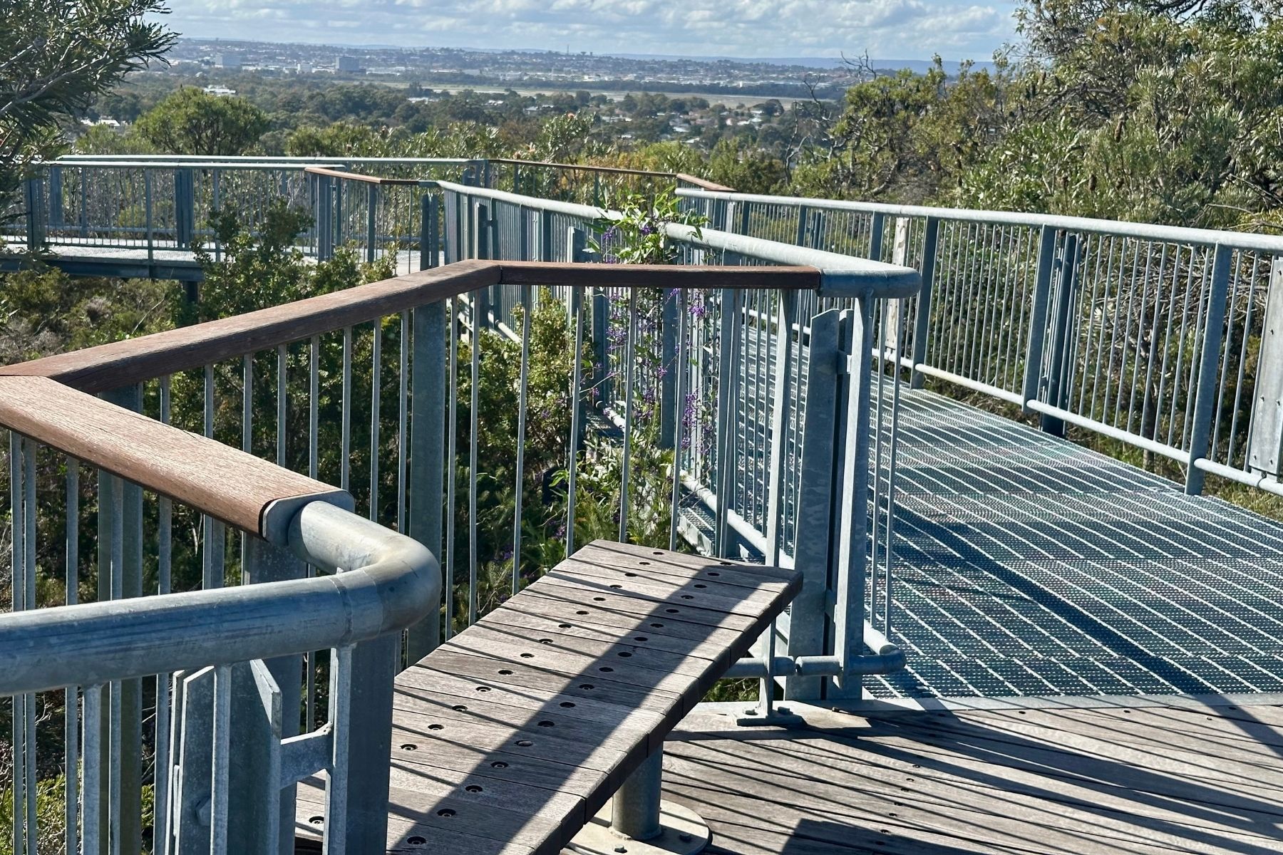 seating along boardwalk